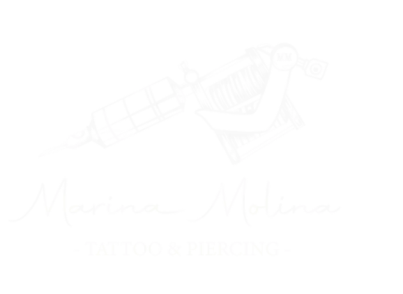 Logotipo Marina Molina Tattoo & Piercings blanco